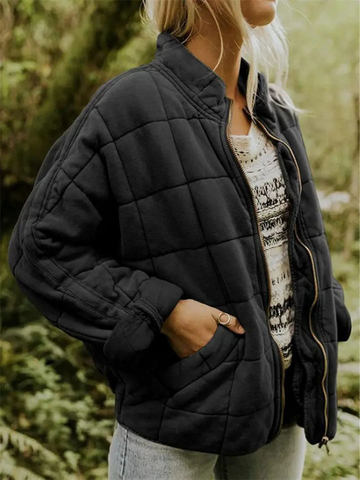 Oversized Quilted Zip-Up Jacket - Kathy