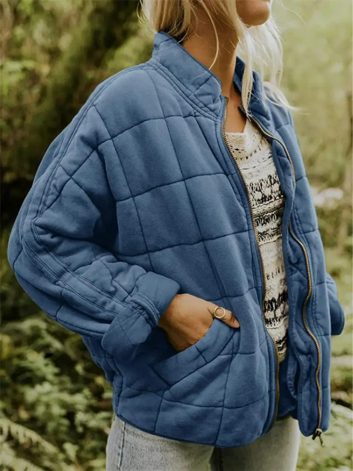 Oversized Quilted Zip-Up Jacket - Kathy