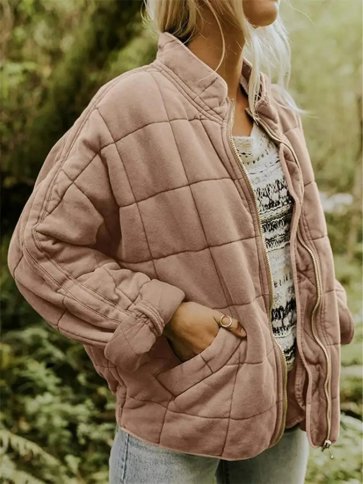 Oversized Quilted Zip-Up Jacket - Kathy