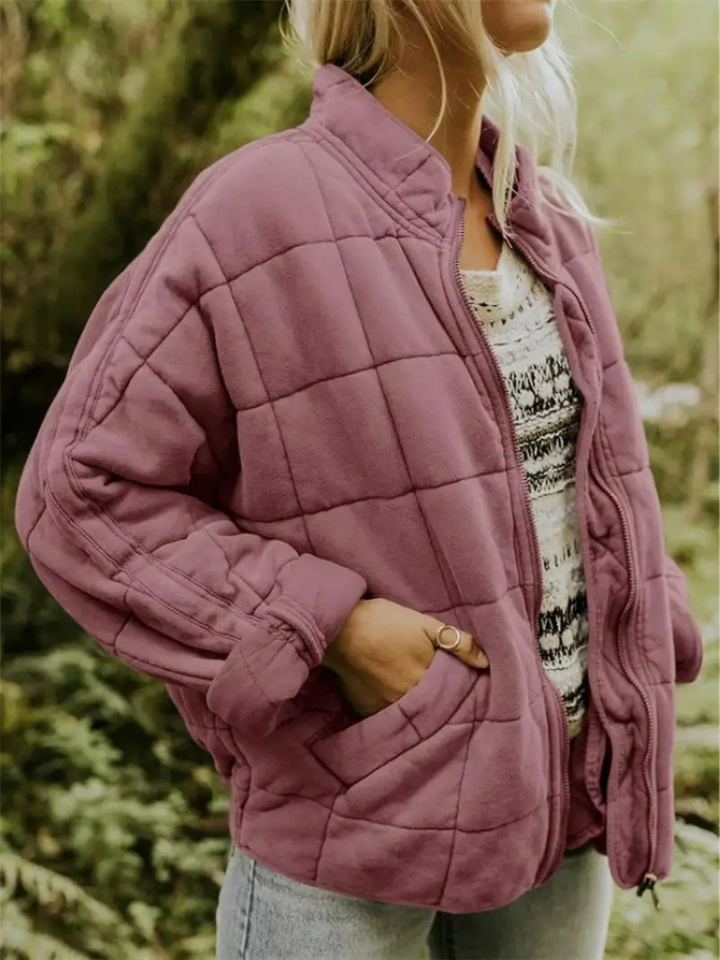 Oversized Quilted Zip-Up Jacket - Kathy