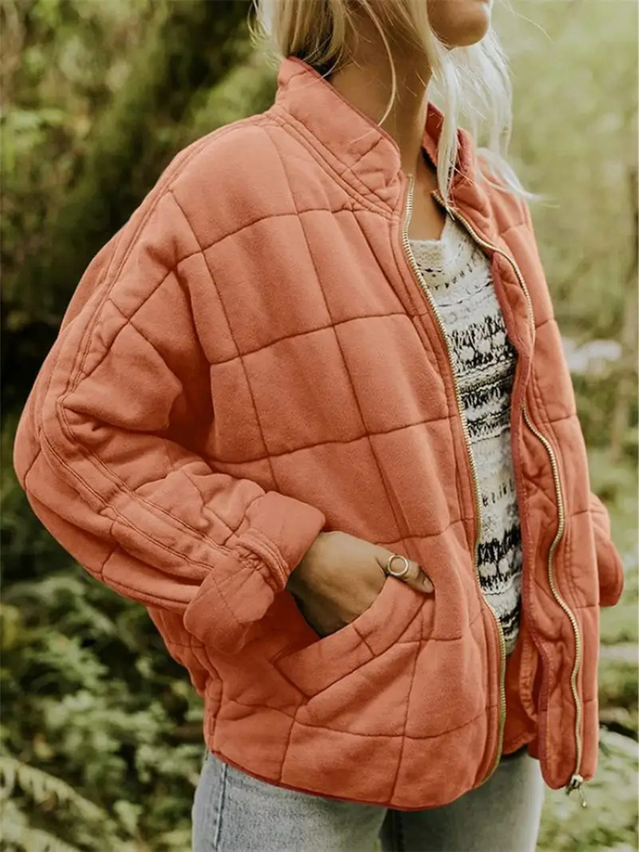 Oversized Quilted Zip-Up Jacket - Kathy