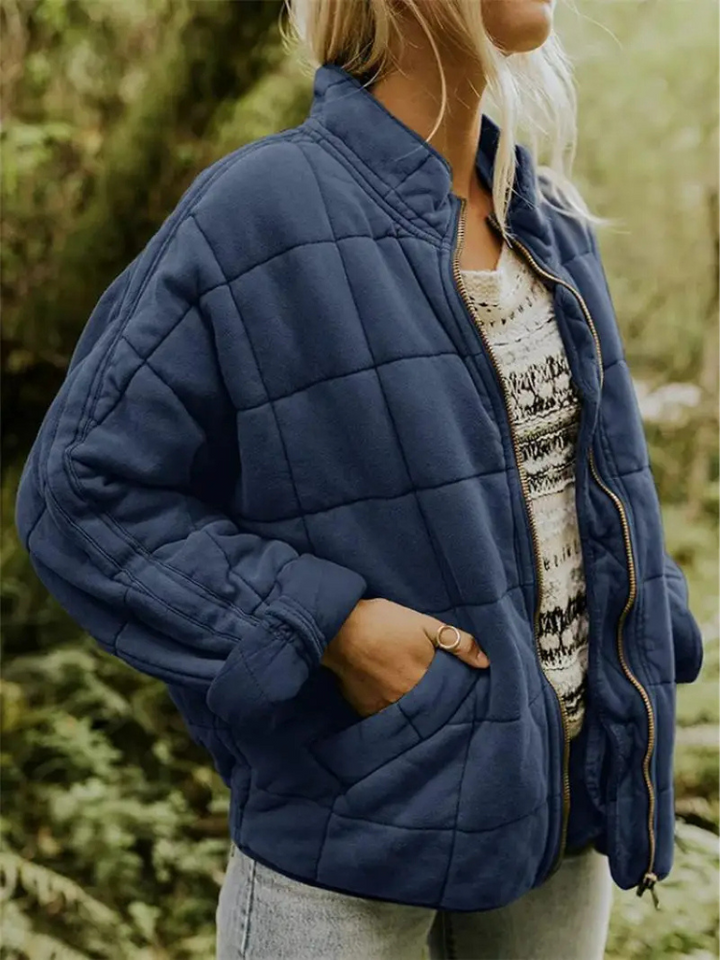 Oversized Quilted Zip-Up Jacket - Kathy