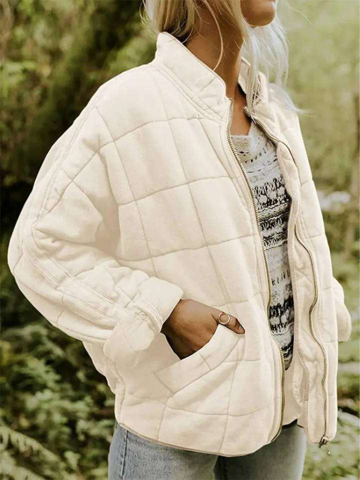 Oversized Quilted Zip-Up Jacket - Kathy