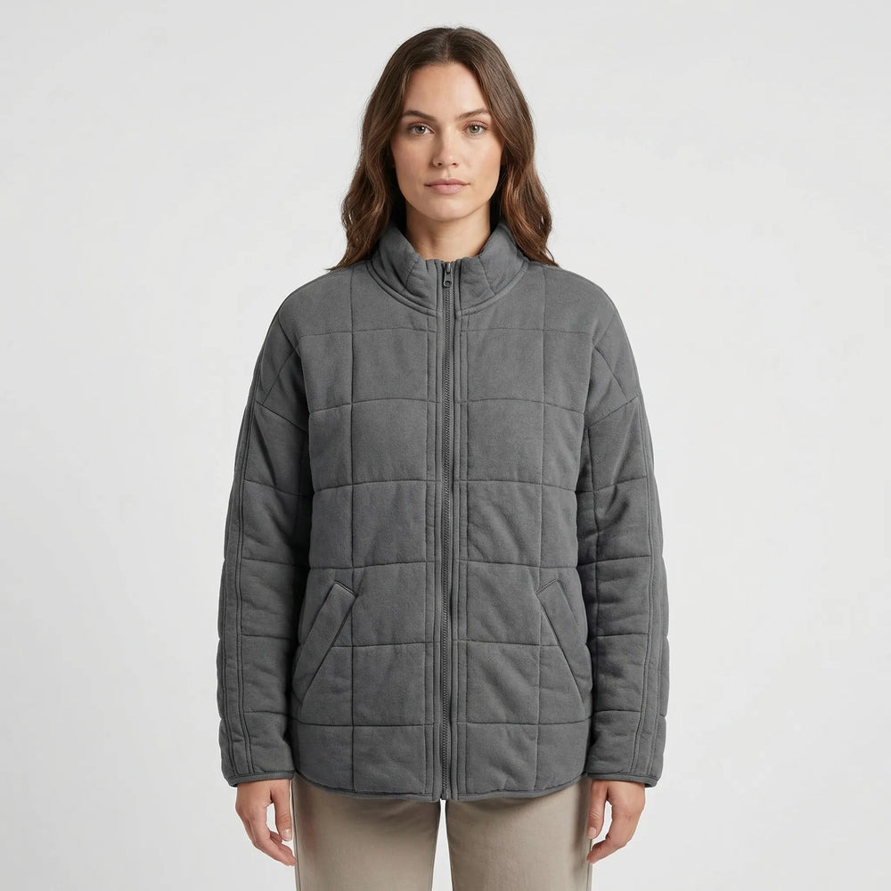 Oversized Quilted Zip-Up Jacket - Kathy