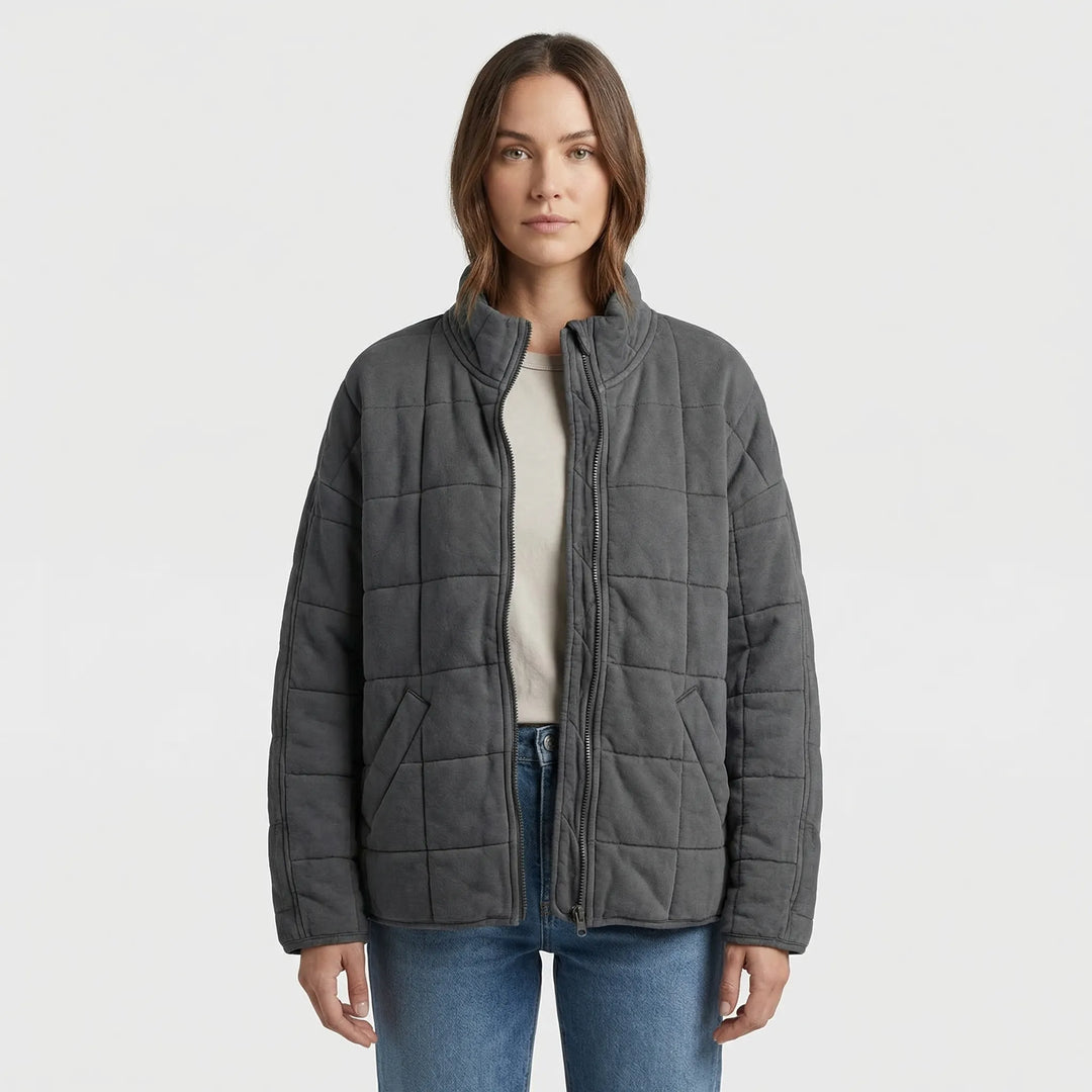 Oversized Quilted Zip-Up Jacket - Kathy