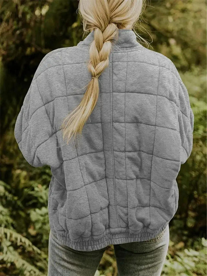 Oversized Quilted Zip-Up Jacket - Kathy