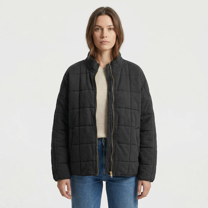 Oversized Quilted Zip-Up Jacket - Kathy