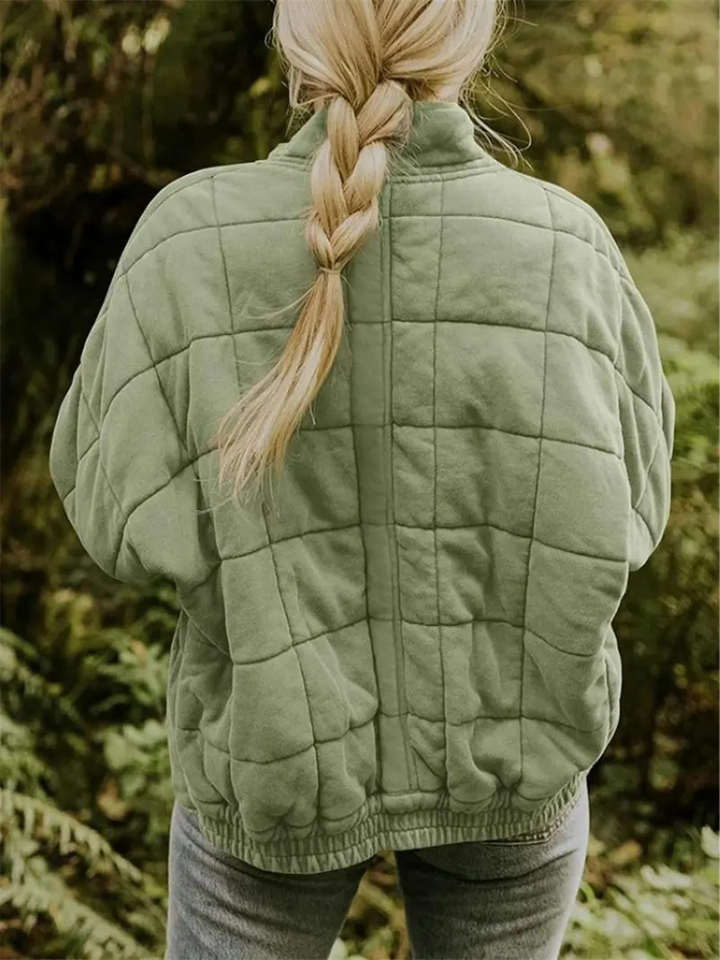 Oversized Quilted Zip-Up Jacket - Kathy