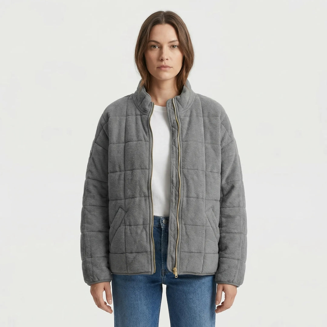 Oversized Quilted Zip-Up Jacket - Kathy