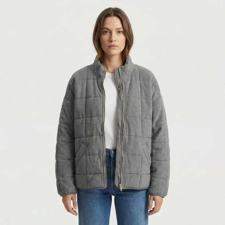 Oversized Quilted Zip-Up Jacket - Kathy