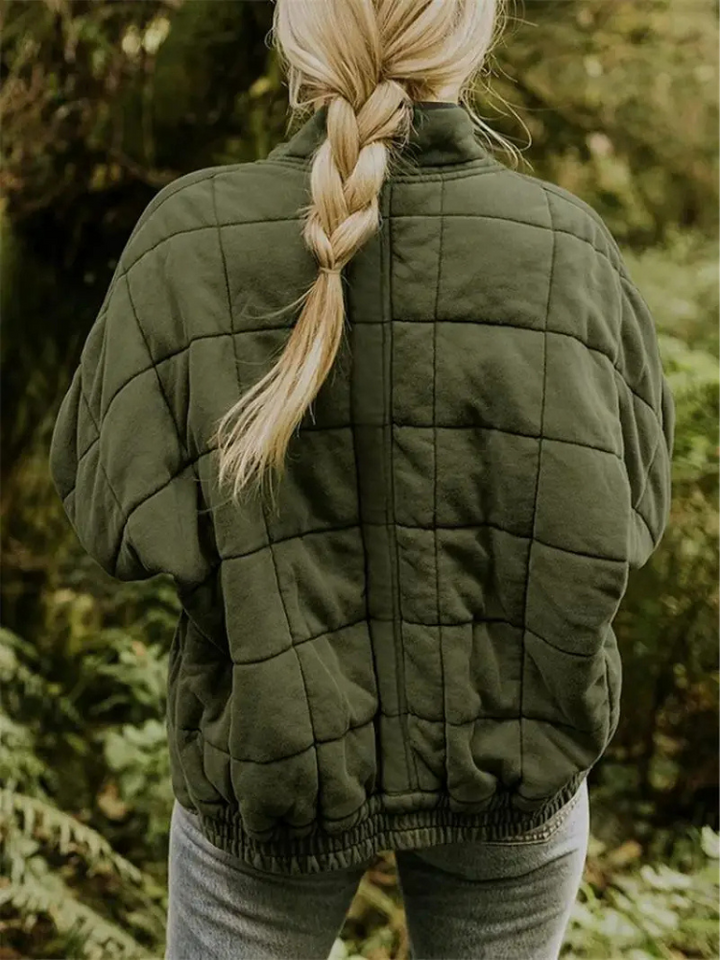 Oversized Quilted Zip-Up Jacket - Kathy
