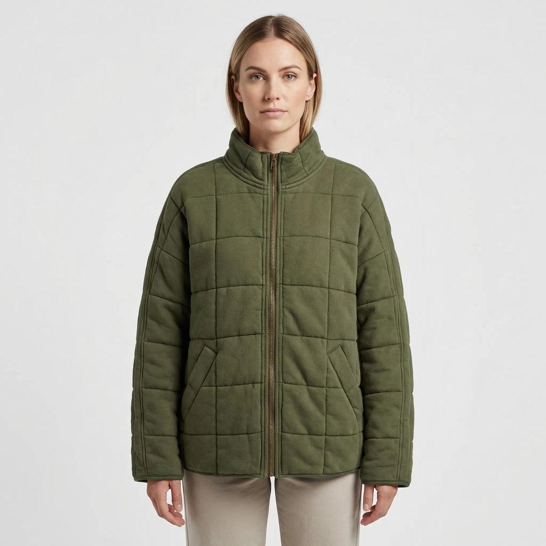 Oversized Quilted Zip-Up Jacket - Kathy