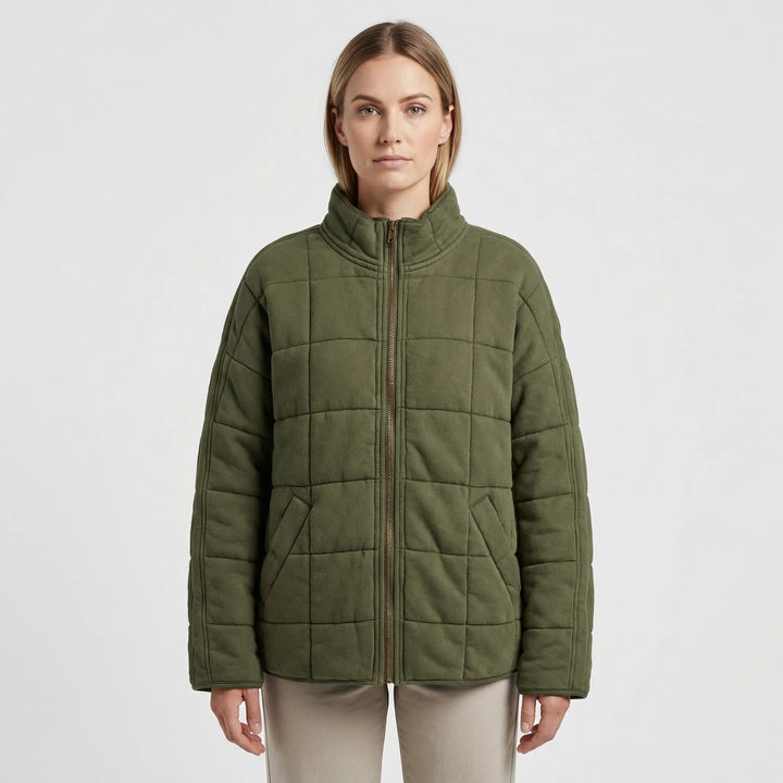Oversized Quilted Zip-Up Jacket - Kathy