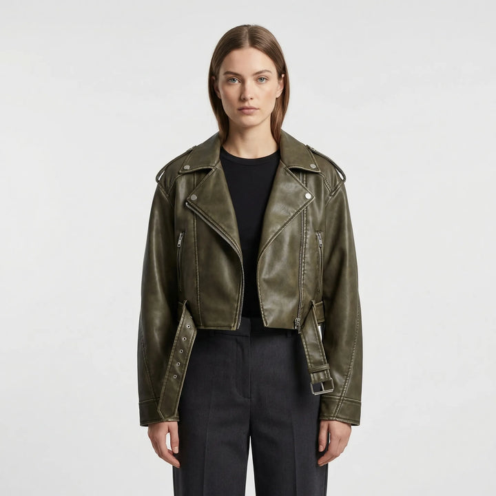 Oversized Vintage Biker Jacket - Jane