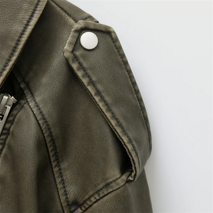 Oversized Vintage Biker Jacket - Jane