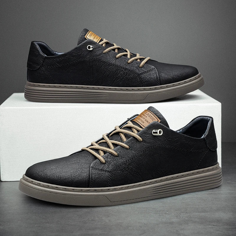 Comfortabele Oxford Leren Heren Sneakers - Ethan