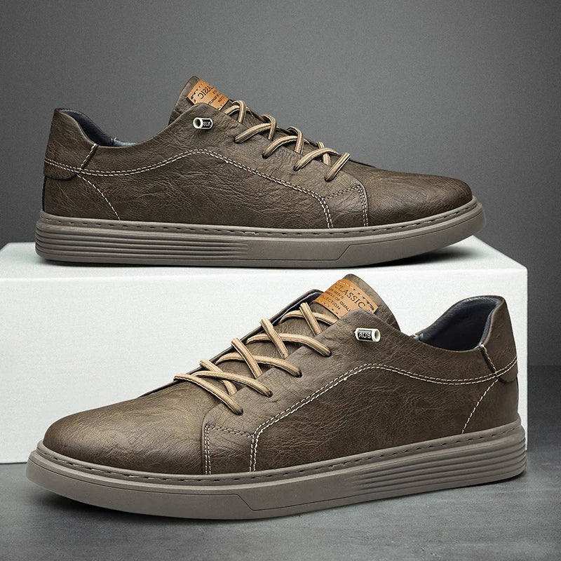 Comfortabele Oxford Leren Heren Sneakers - Ethan