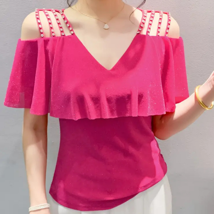 Fashionable V-Neck Blouse for Women - Elvira