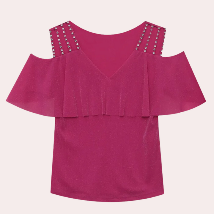 Fashionable V-Neck Blouse for Women - Elvira