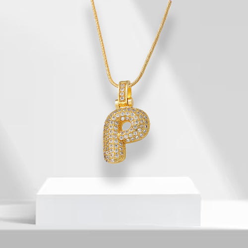 Bubble Letters Ketting met Hanger - LuxeLette