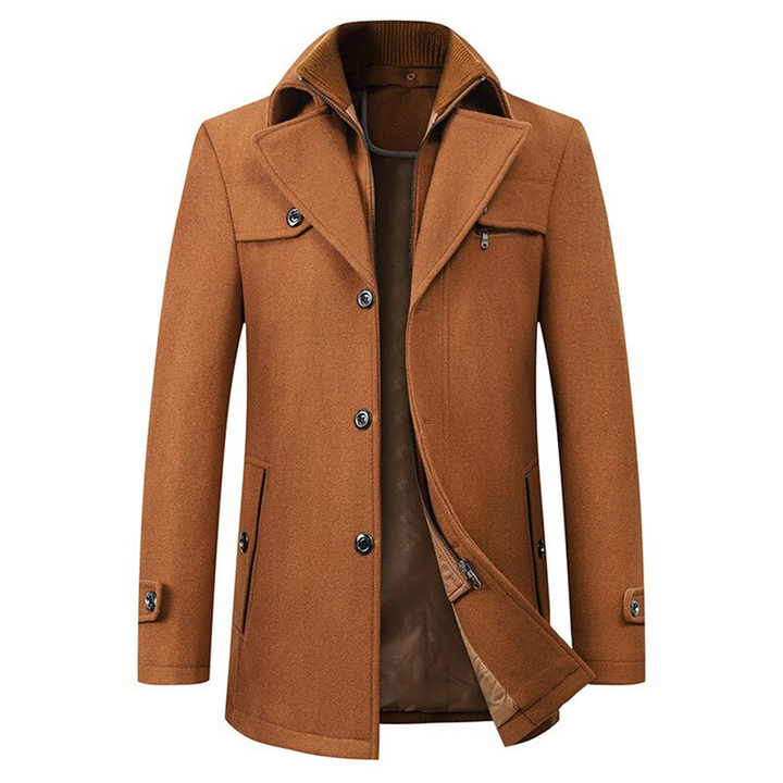 Padded Men's Overcoat With Structured Fit - Miguel