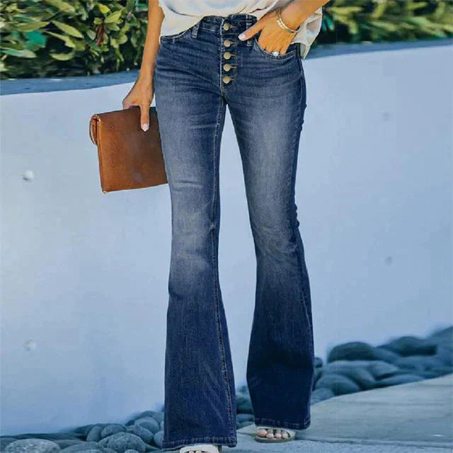 Trendy Denim Pants with High Waist - Mila