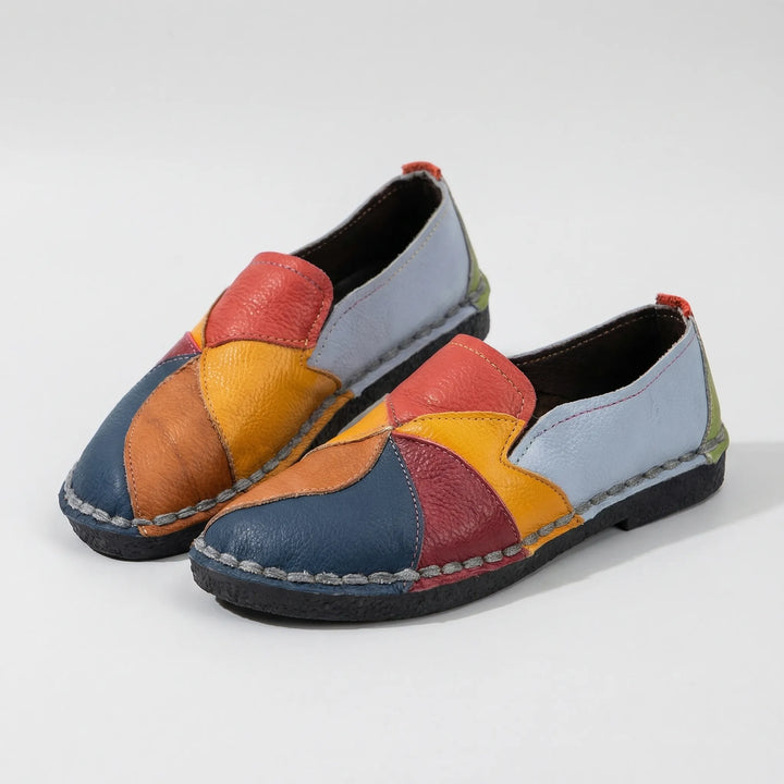 Patchwork Slip-On Flat Loafer - Cecilia