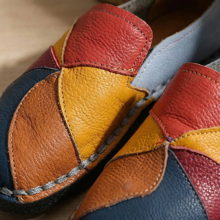 Patchwork Slip-On Flat Loafer - Cecilia
