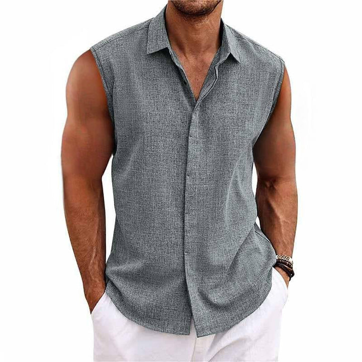 Plain Summer Shirt Without Sleeves - Luis