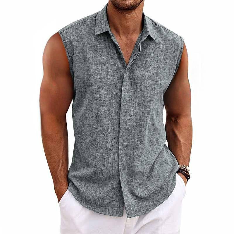 Plain Summer Shirt Without Sleeves - Luis