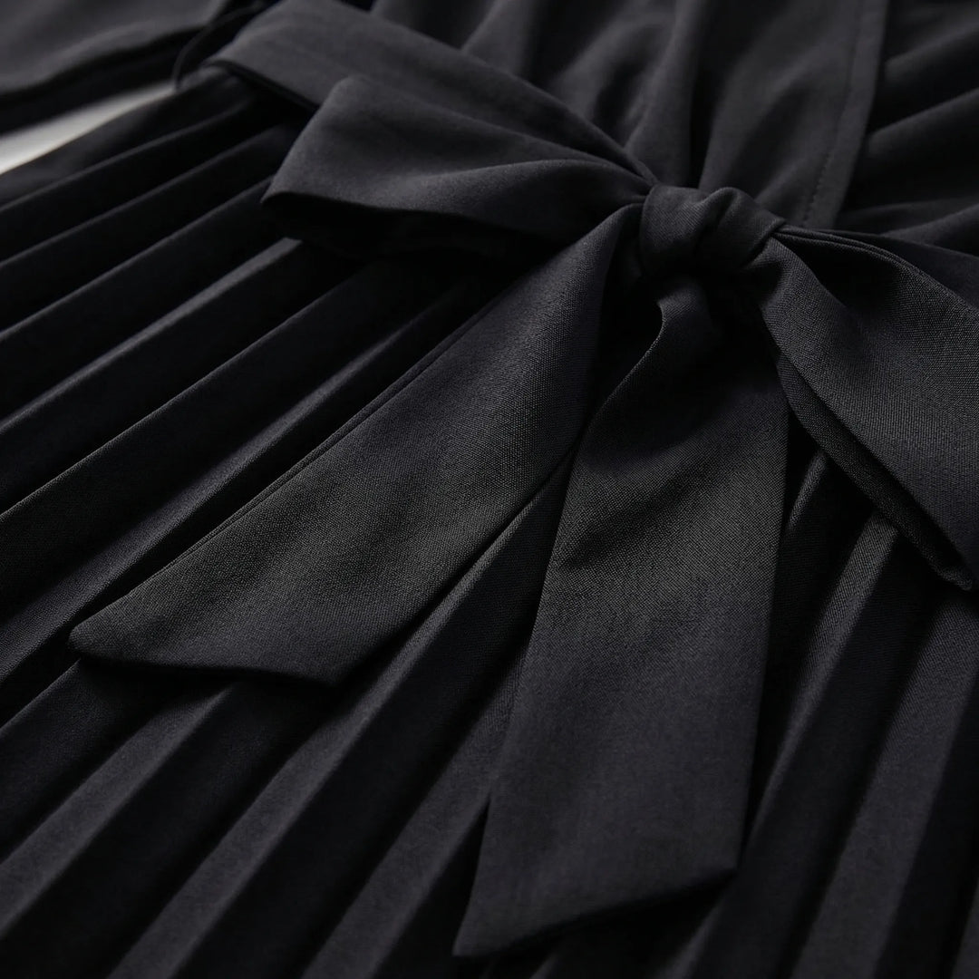 Pleated Maxi Dress With Lantern Sleeves - Ashley