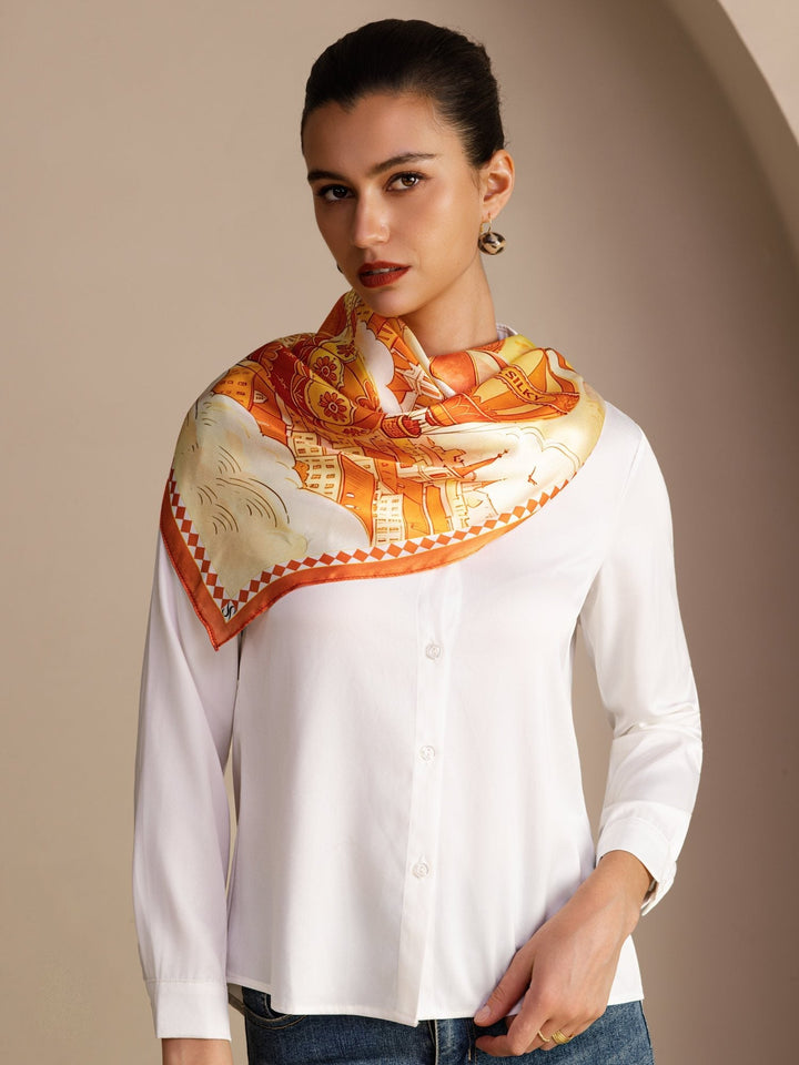 Printed Square Neck Scarf - Volaris