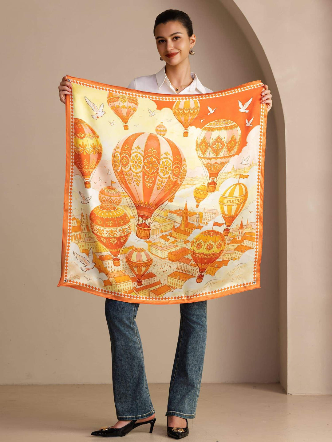 Printed Square Neck Scarf - Volaris