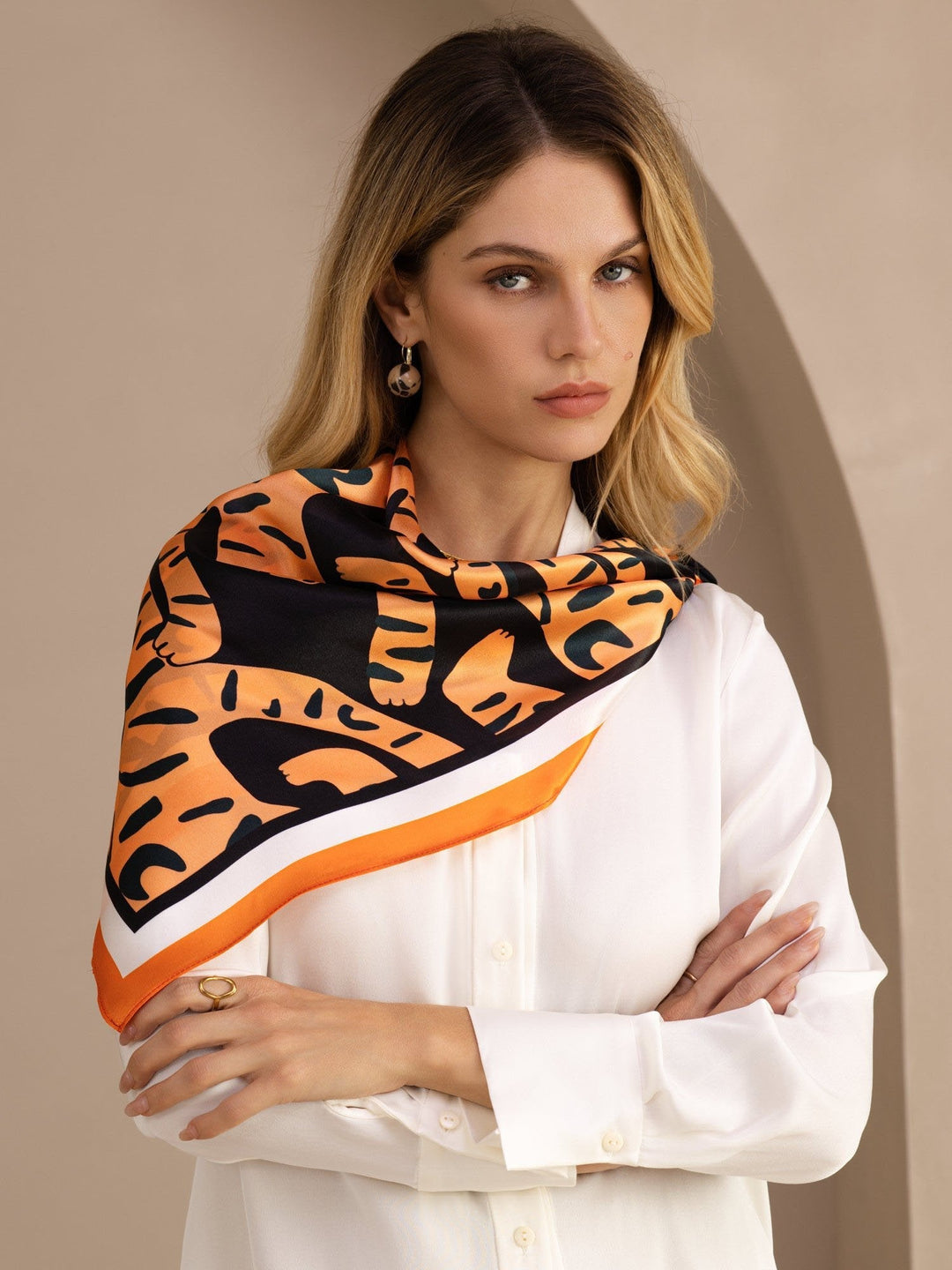 Printed Square Scarf - Tigara