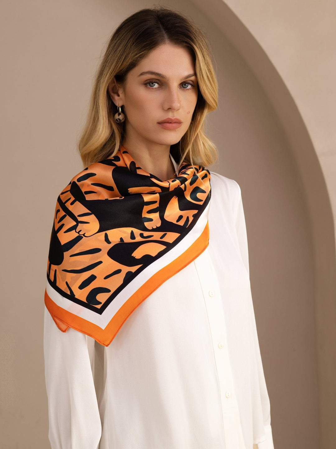 Printed Square Scarf - Tigara