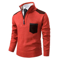 Heren trui met edge-zipper-hals en lange mouwen – Cedric