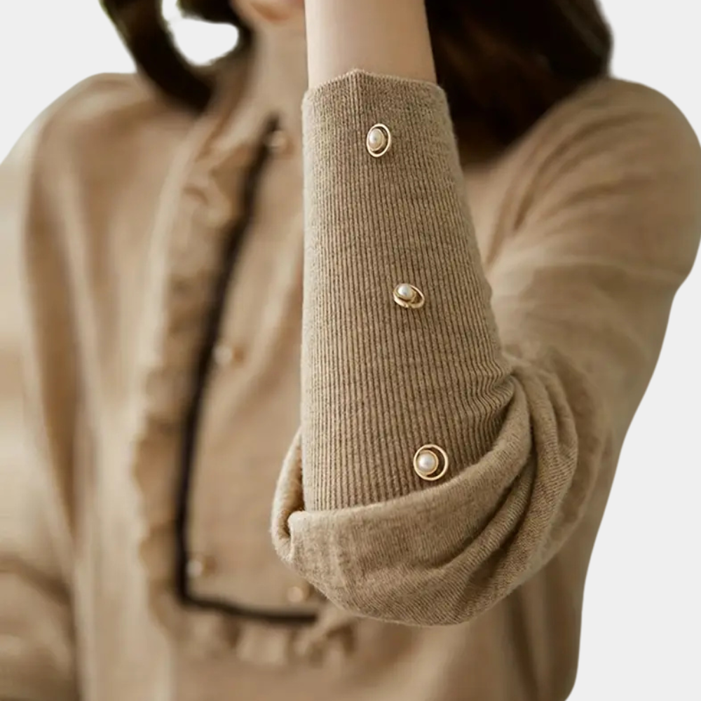 Versatile Khaki Women's Blouse - Nora