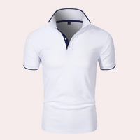 Trendy White Men’s Polo - Tiberius