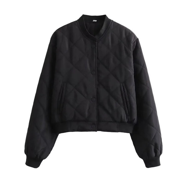 Quilted Cropped Bomber Jacket - Marcella