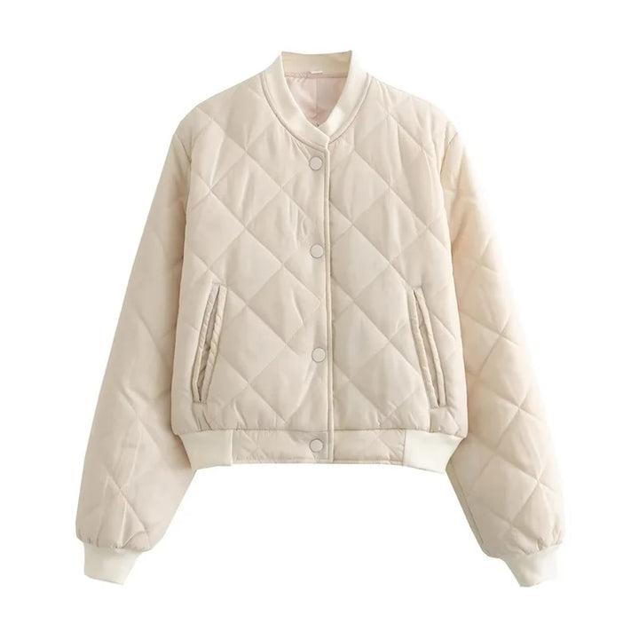 Quilted Cropped Bomber Jacket - Marcella
