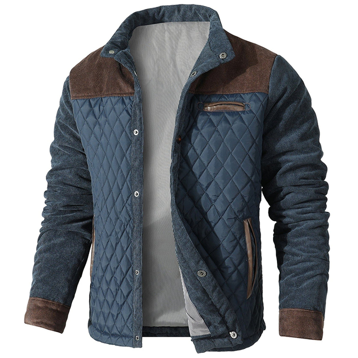 Quilted Front Panel Men's Jacket - Kenneth