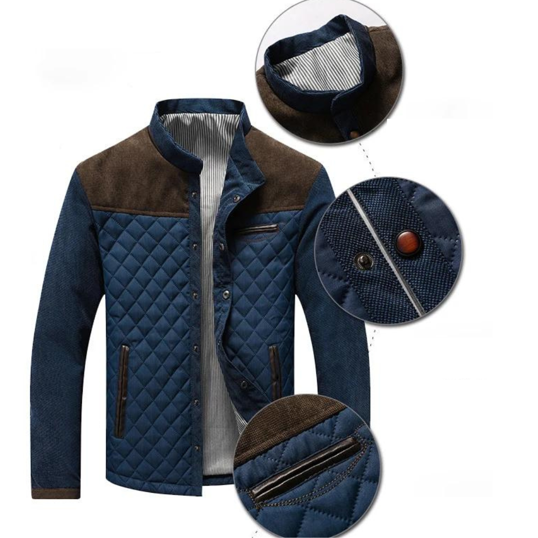 Quilted Front Panel Men's Jacket - Kenneth