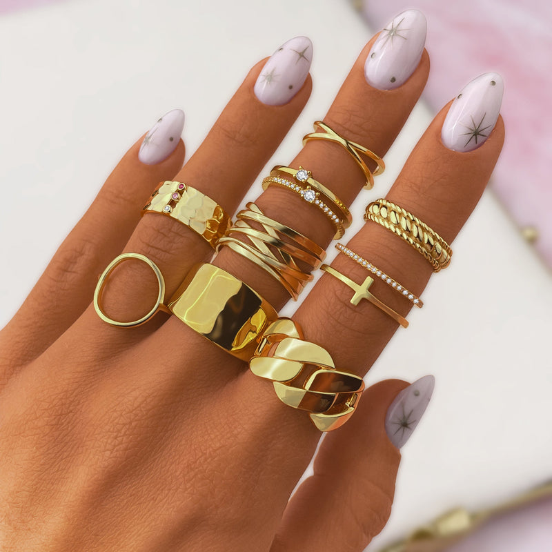 Stylish Double Cross Ring - Calindra