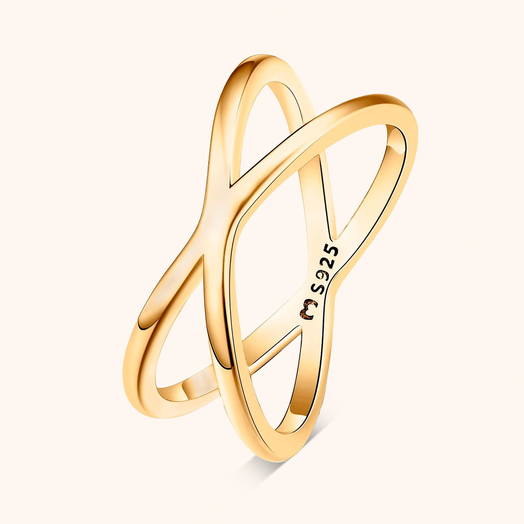 Stylish Double Cross Ring - Calindra