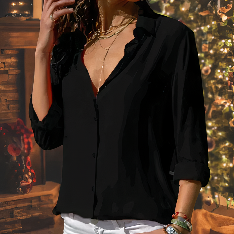 Vloeiende Blouse met Knoopsluiting – Selin