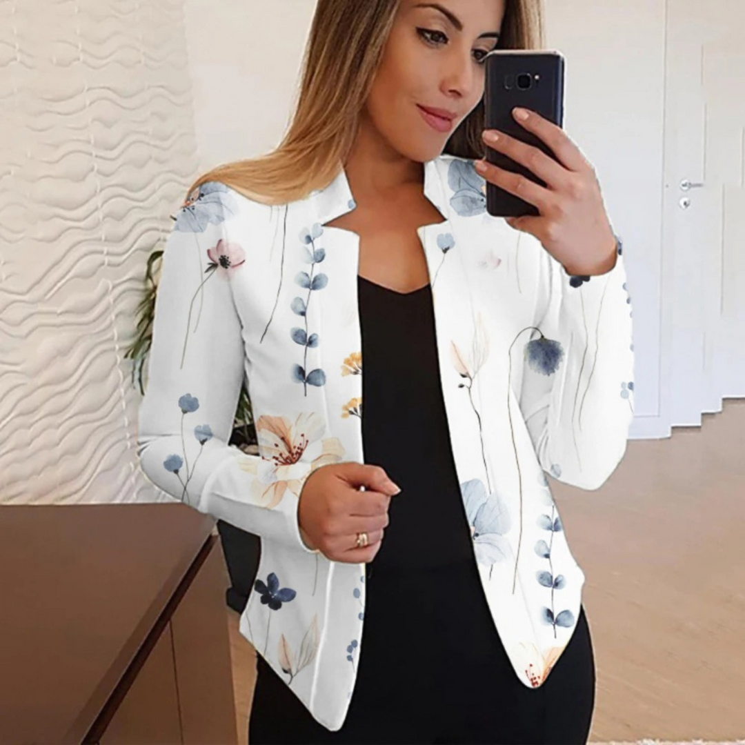 Artistieke Damesblazer met Ink & Wash Design - Amaya