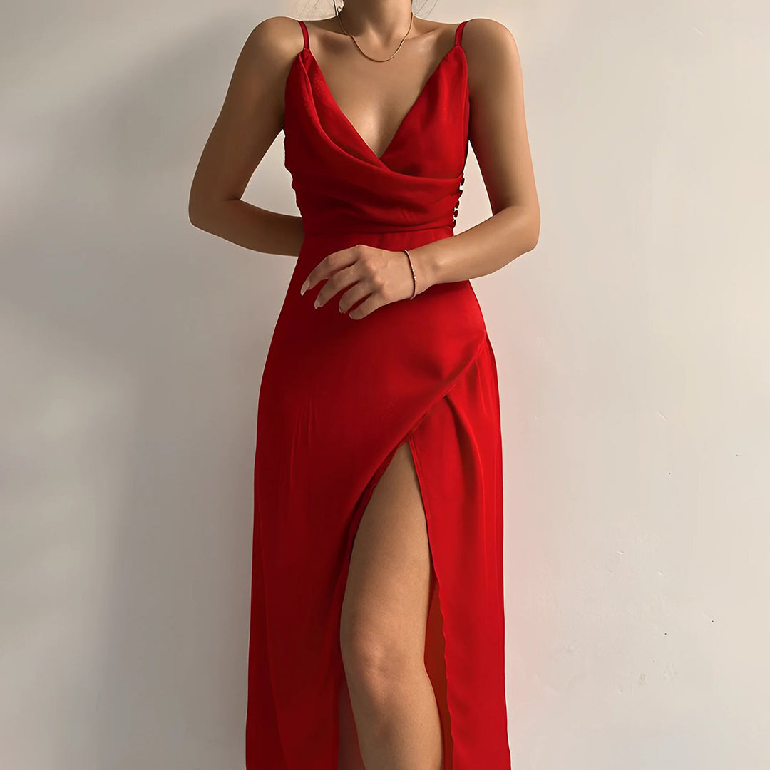Stylish Spaghettiband jurk – Elara