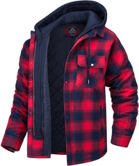 Plaid Men's Vest with Hood and Warm Lining - Ethan