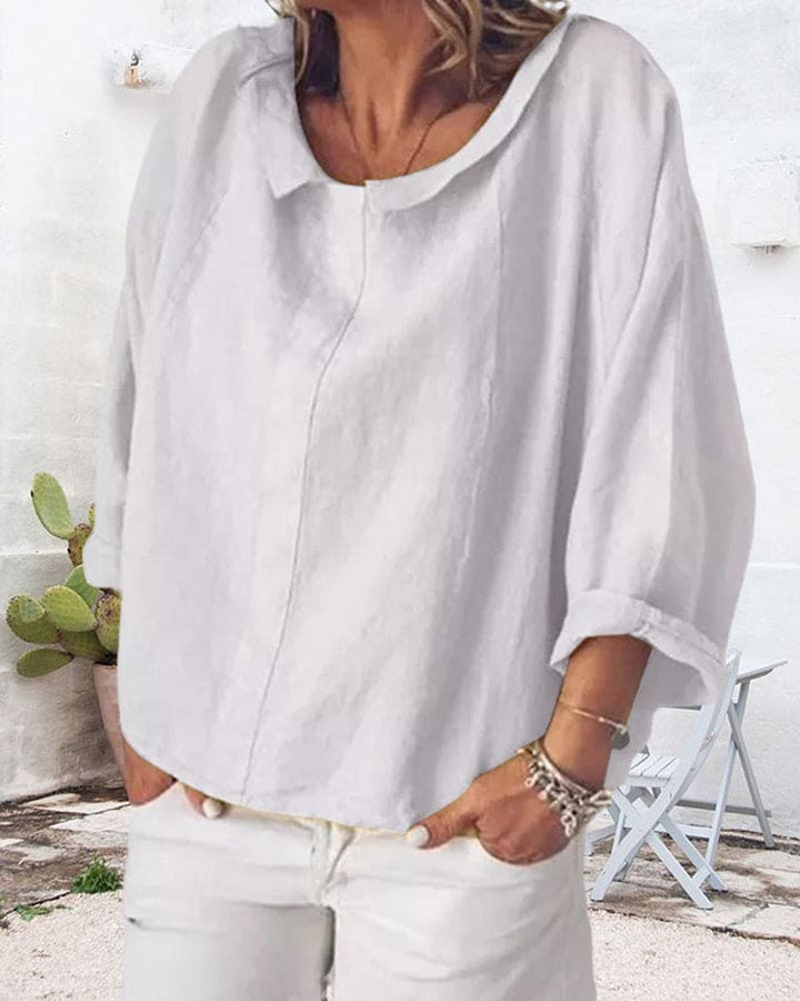 Relaxed Fit Long-Sleeve Blouse - Rosemary