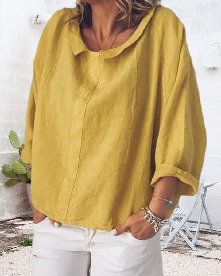 Relaxed Fit Long-Sleeve Blouse - Rosemary